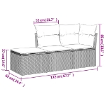 Set Divano da Giardino 3 pz con Cuscini Beige in Polyrattan