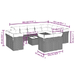 Set Divano da Giardino 13 pz con Cuscini Beige in Polyrattan