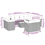 Set Divani da Giardino 12 pz con Cuscini Beige in Polyrattan