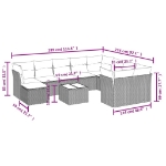 Set Divani da Giardino 11 pz con Cuscini Beige in Polyrattan