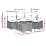 Set Divano da Giardino 5 pz con Cuscini Beige in Polyrattan