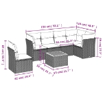 Set Divani da Giardino 7 pz con Cuscini Beige in Polyrattan
