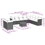 Set Divani da Giardino 11 pz con Cuscini Beige in Polyrattan
