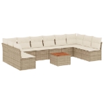 Set Divani da Giardino 11 pz con Cuscini Beige in Polyrattan