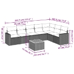 Set Divani da Giardino con Cuscini 8 pz Nero in Polyrattan