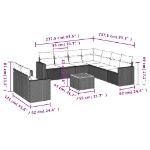 Set Divano da Giardino 10 pz con Cuscini Beige in Polyrattan