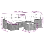 Set Divani da Giardino 7 pz con Cuscini Beige in Polyrattan