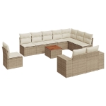Set Divani da Giardino 11 pz con Cuscini Beige in Polyrattan