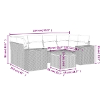Set Divani da Giardino con Cuscini 7pz Nero Polyrattan