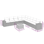 Set Divano da Giardino 10 pz con Cuscini Beige in Polyrattan
