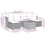 Set Divani da Giardino 7 pz con Cuscini Beige in Polyrattan
