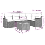 Set Divano da Giardino 6 pz con Cuscini Beige in Polyrattan