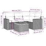 Set Divano da Giardino 5 pz con Cuscini Beige in Polyrattan