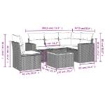 Set Divano da Giardino 6 pz con Cuscini Beige in Polyrattan