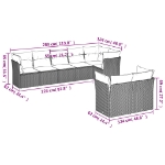 Set Divano da Giardino 8 pz con Cuscini Beige in Polyrattan