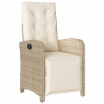 Set da Pranzo da Giardino 9 pz con Cuscini Beige in Polyrattan