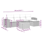 Set Divano da Giardino 6 pz con Cuscini Nero in Polyrattan