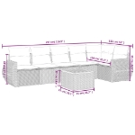 Set Divani da Giardino con Cuscini 7pz Nero Polyrattan