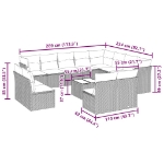 Set Divani Giardino 13 pz con Cuscini Grigio Chiaro Polyrattan