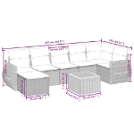 Set Divani da Giardino con Cuscini 8 pz Nero in Polyrattan