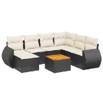 Set Divani da Giardino con Cuscini 8 pz Nero in Polyrattan
