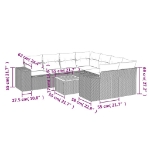 Set Divano da Giardino 9 pz con Cuscini Beige in Polyrattan