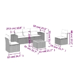Set Divano da Giardino 6 pz con Cuscini Nero in Polyrattan