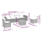 Set Divani da Giardino 7 pz con Cuscini Grigio in Polyrattan