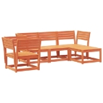 Set Salotto da Giardino 5 pz Marrone Cera Legno Massello Pino