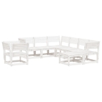 Set Salotto da Giardino 8 pz in Legno Massello di Pino Bianco