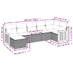 Set Divani da Giardino con Cuscini 7pz Nero Polyrattan