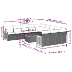 Set Divani da Giardino 12 pz con Cuscini Nero in Polyrattan
