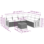 Set Divani da Giardino 7 pz con Cuscini Beige in Polyrattan