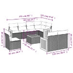 Set Divano da Giardino 9 pz con Cuscini Beige in Polyrattan