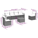 Set Divani da Giardino con Cuscini 7pz Nero Polyrattan