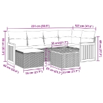 Set Divani da Giardino con Cuscini 7pz Nero Polyrattan