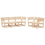 Set Divani da Giardino 5 pz in Legno Massello di Pino