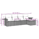 Set Divani da Giardino 5 pz con Cuscini in Polyrattan Nero