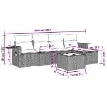 Set Divano da Giardino 6 pz con Cuscini Beige in Polyrattan