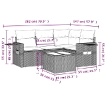 Set Divano da Giardino 5 pz con Cuscini Grigio in Polyrattan
