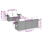 Set Divano da Giardino 6 pz con Cuscini Beige Misto Polyrattan