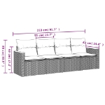 Set Divano da Giardino 4 pz con Cuscini Beige in Polyrattan