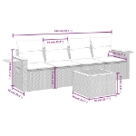 Set Divani da Giardino 5 pz con Cuscini in Polyrattan Nero