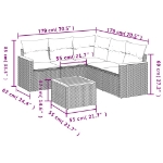 Set Divano da Giardino 6 pz con Cuscini Beige in Polyrattan