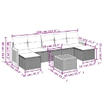 Set Divano da Giardino 8 pz con Cuscini Beige in Polyrattan