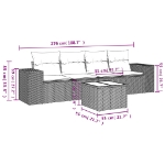 Set Divani da Giardino 5 pz con Cuscini in Polyrattan Nero