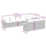 Set Divani da Giardino 10pz con Cuscini in Polyrattan Nero