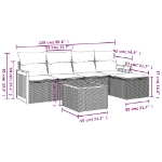 Set Divano da Giardino 6 pz con Cuscini Nero in Polyrattan