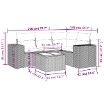 Set Divano da Giardino 5 pz con Cuscini Marrone in Polyrattan