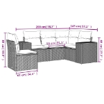 Set Divano da Giardino 5 pz con Cuscini Beige in Polyrattan
